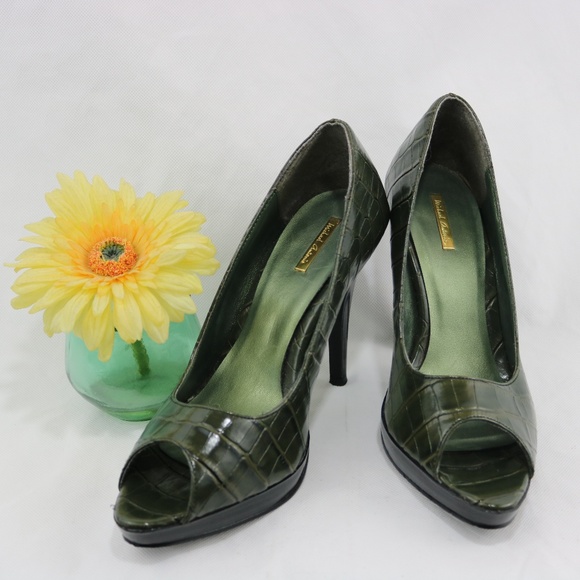 Michael Antonio Shoes - Michael Antonio Dark Green Alligator Heels - Sz 8
